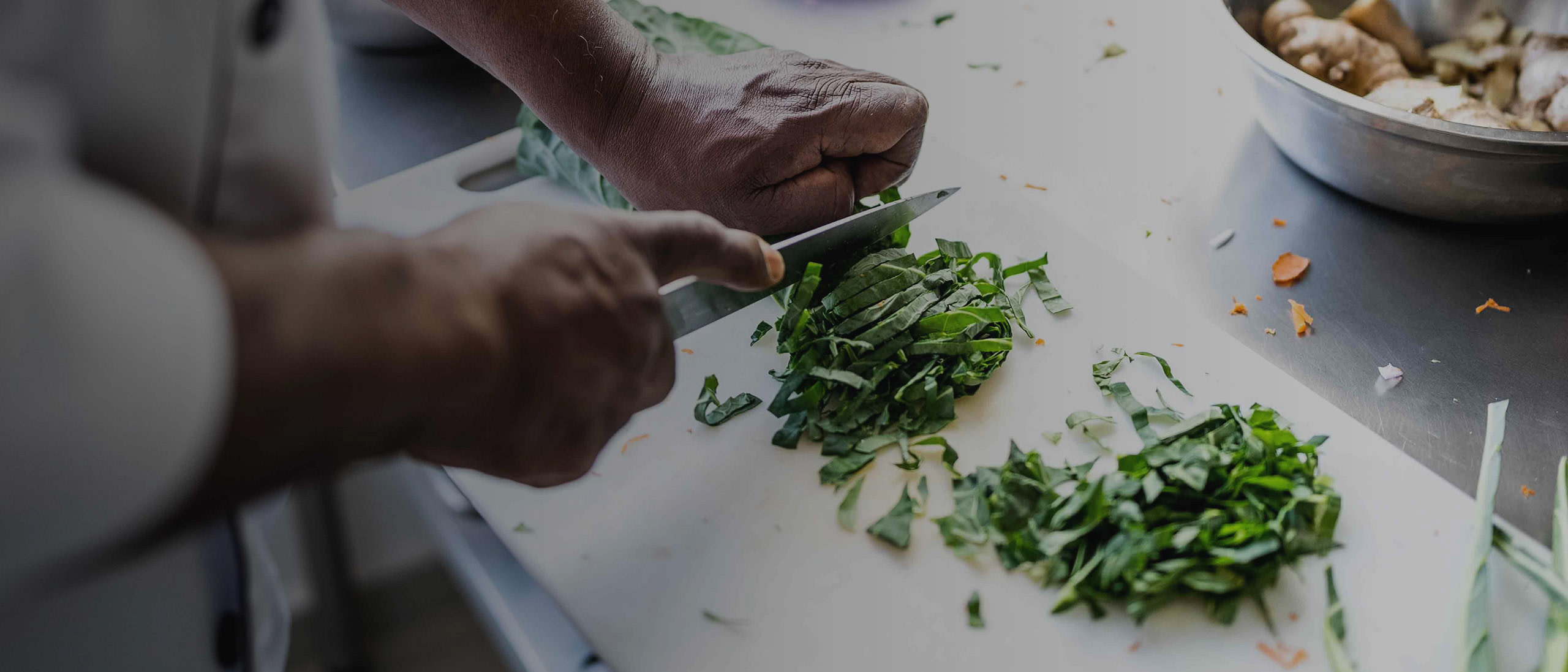a chef chopping vegetables