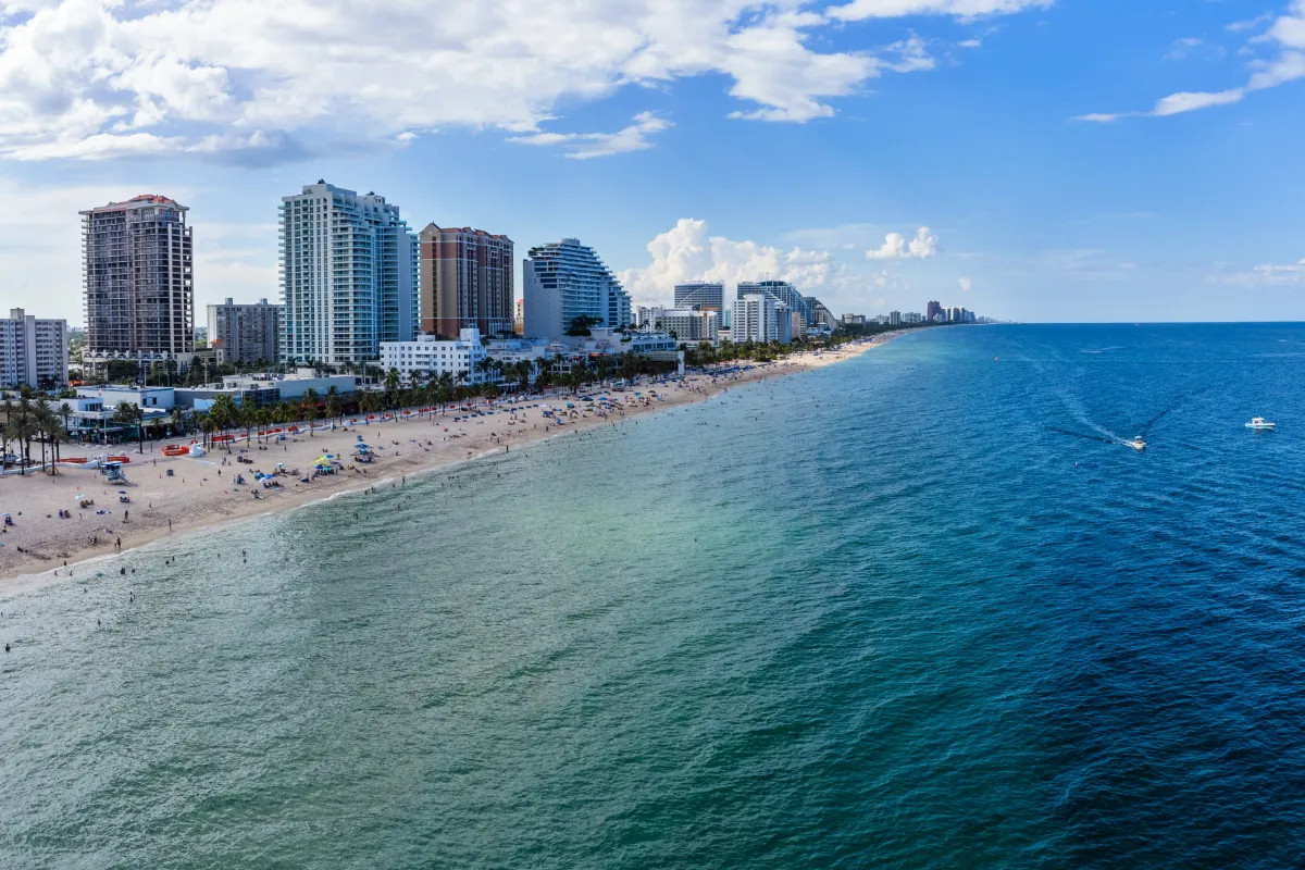 The beach and ocean at Fort Lauderdale, FL