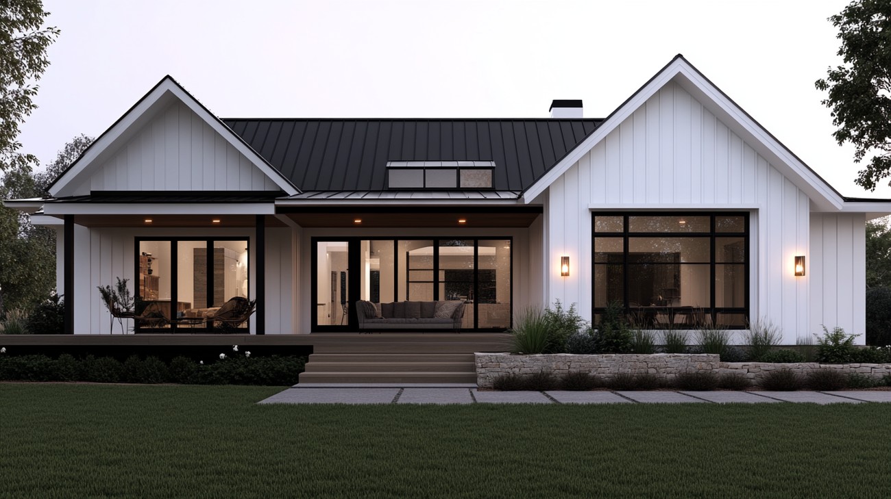 Modern farmhouse exterior trends photo