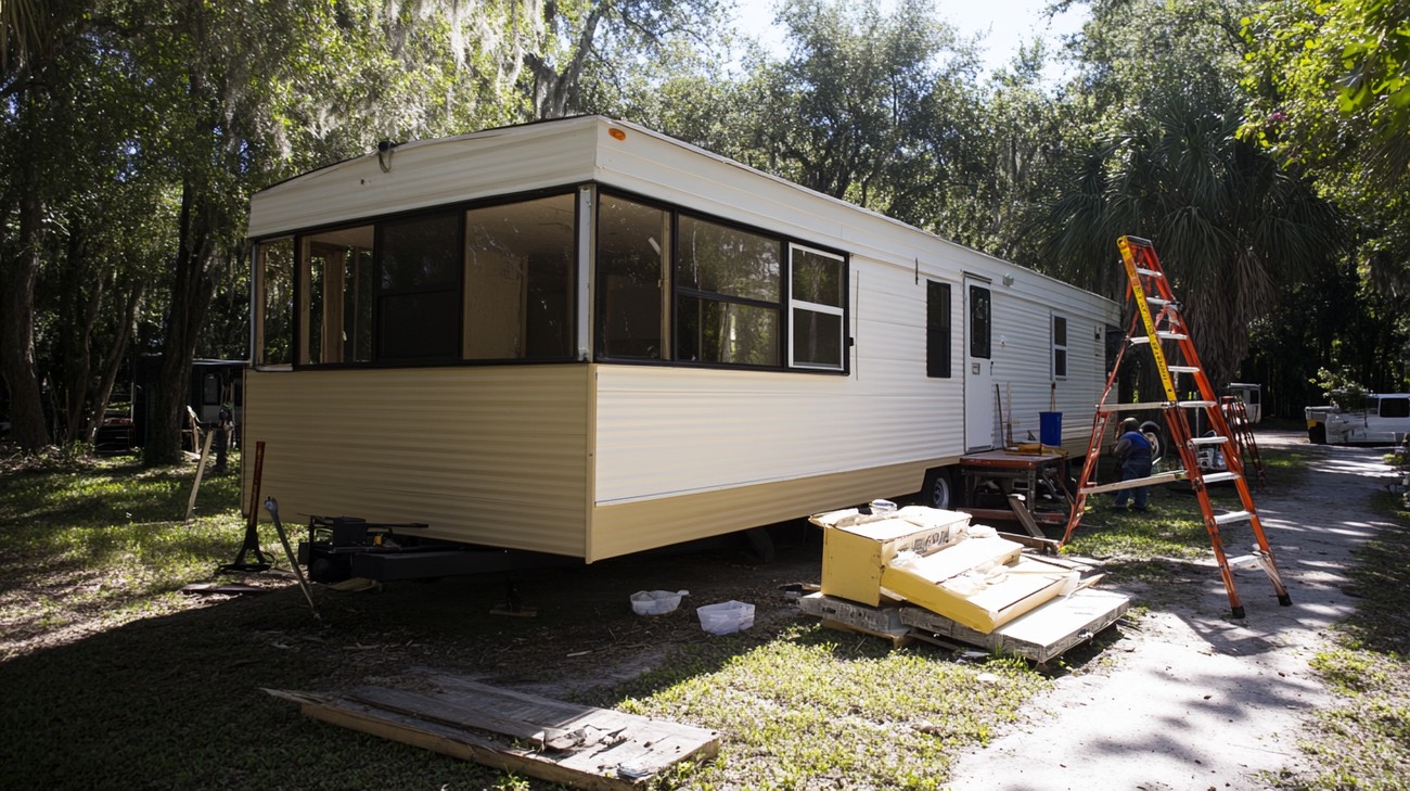 Mobile home siding replacement photo