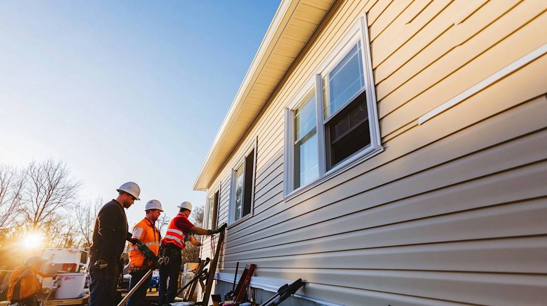 Illustration of Cream Vinyl Siding Installation