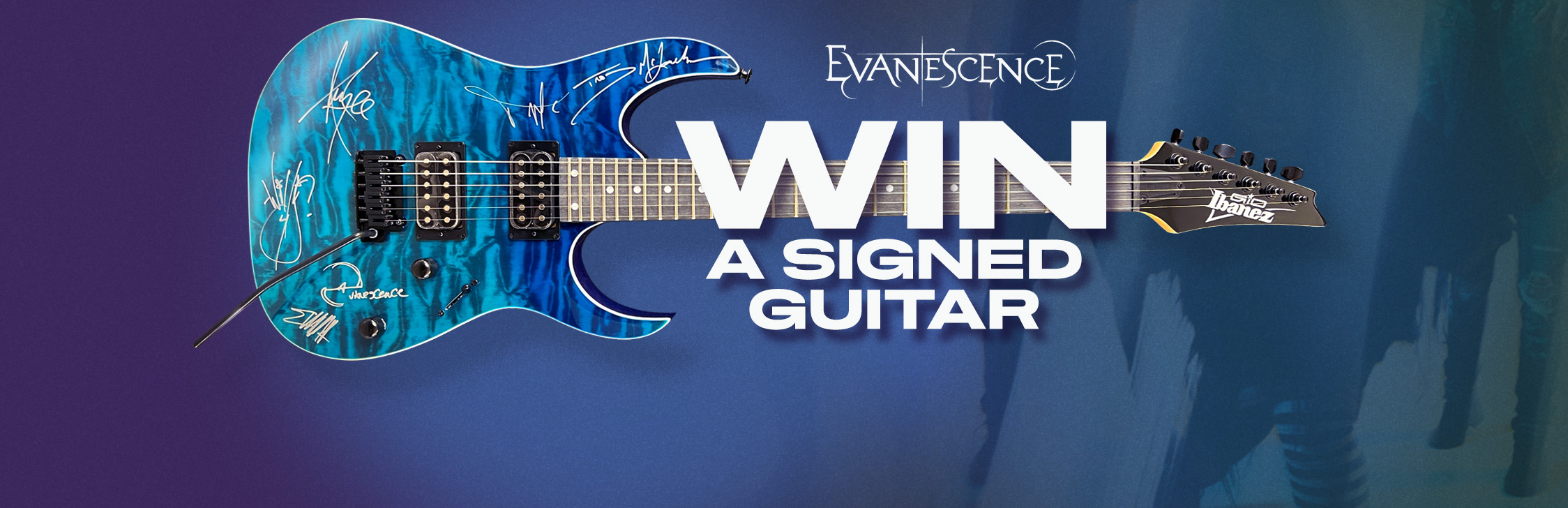 Win a guitar signed by Evanescence JB Hi Fi