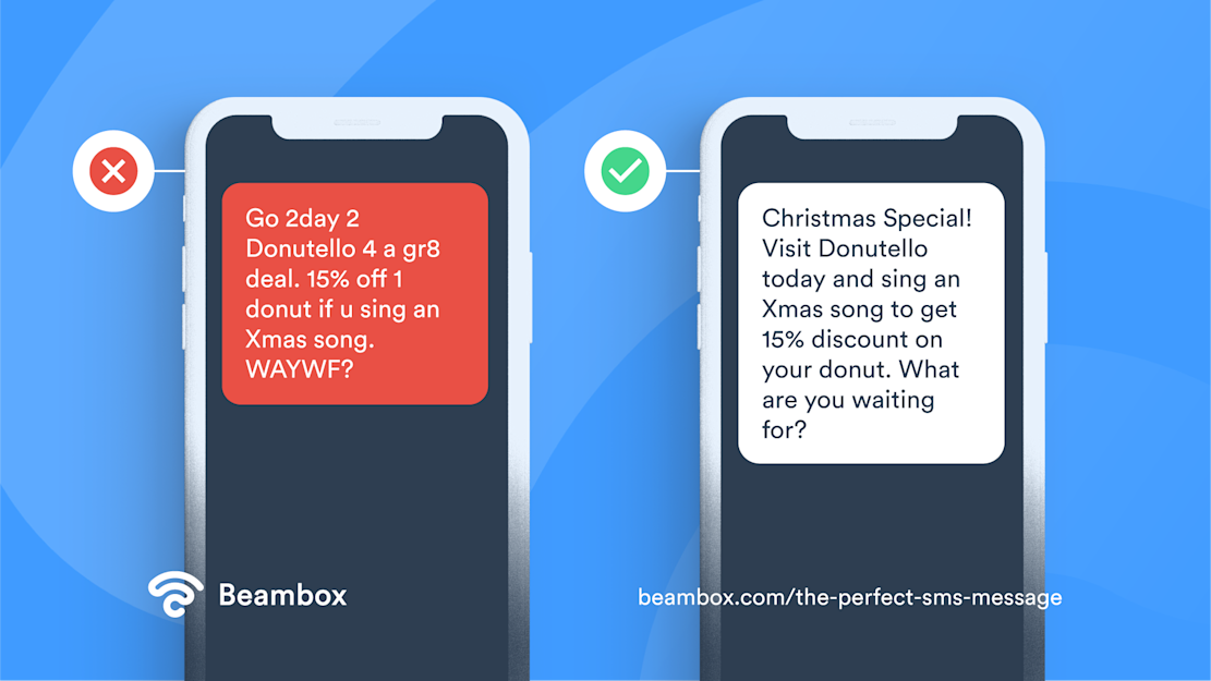 how to write sms for marketing - example 04
