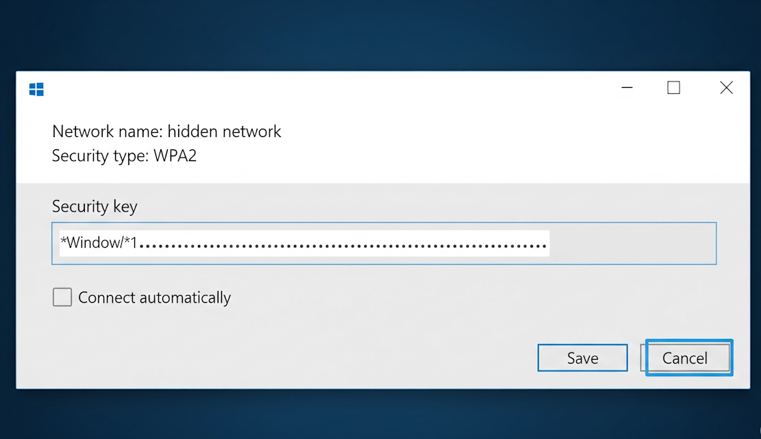 Hidden network wifi 4