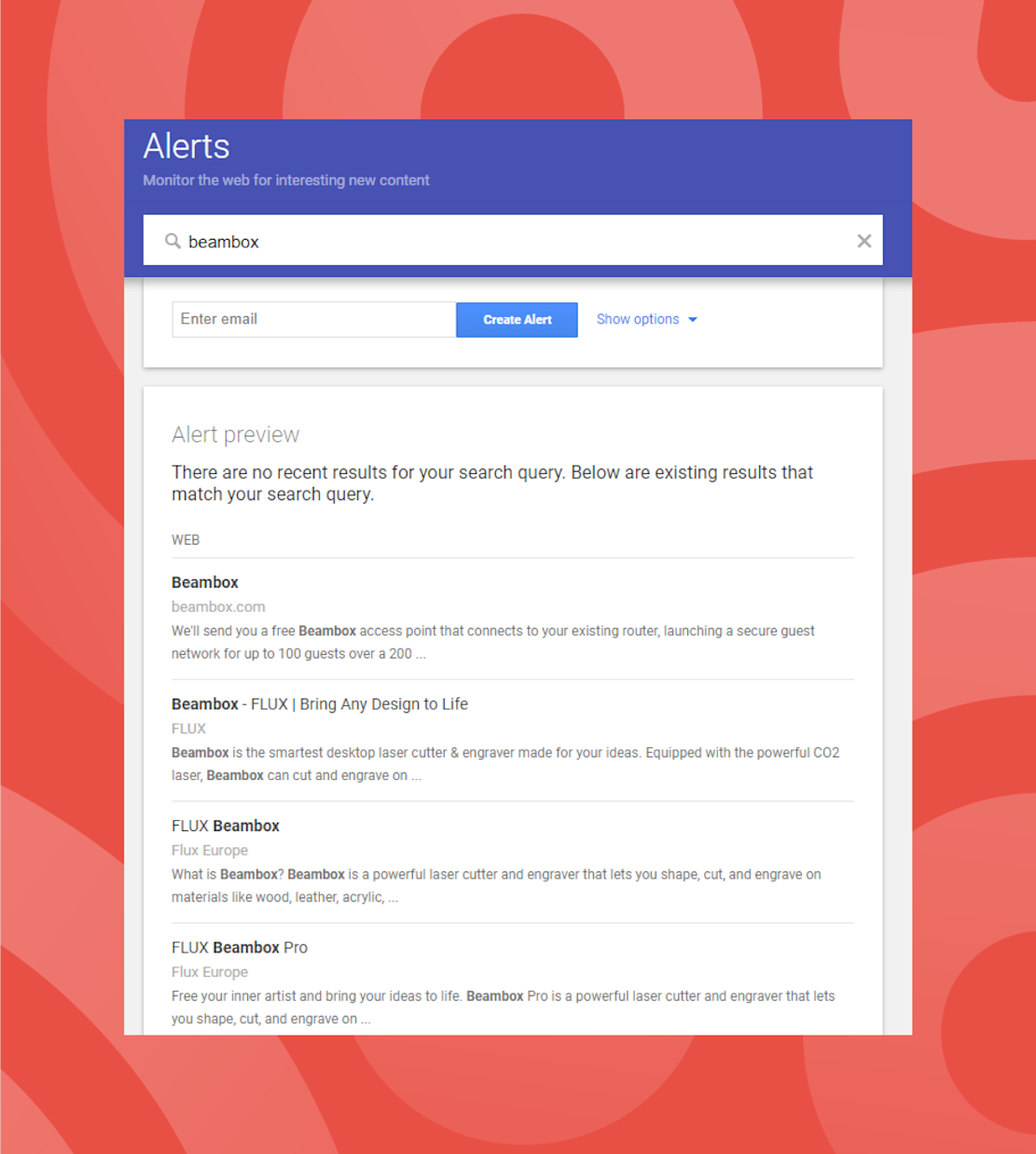 Small Business Reputation Management - Google alerts screenshot