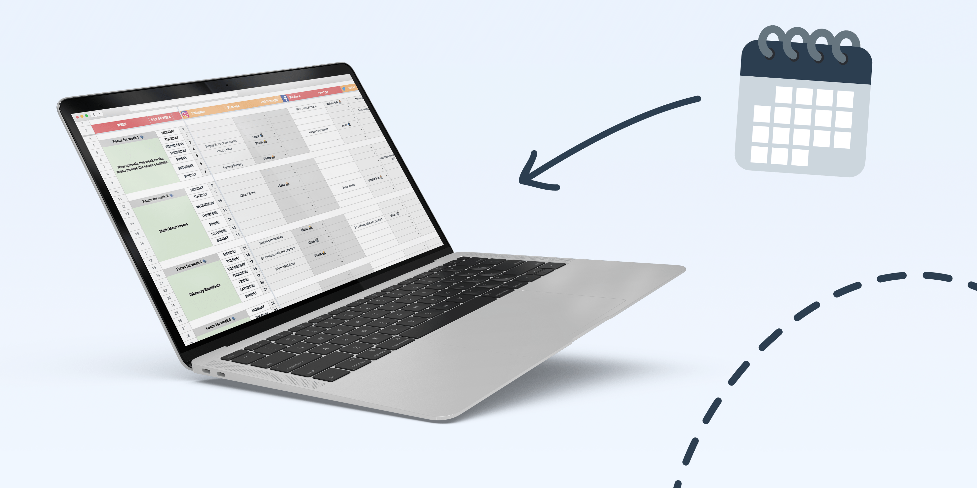 Free Social Media Calendar Template for Hospitality | Beambox