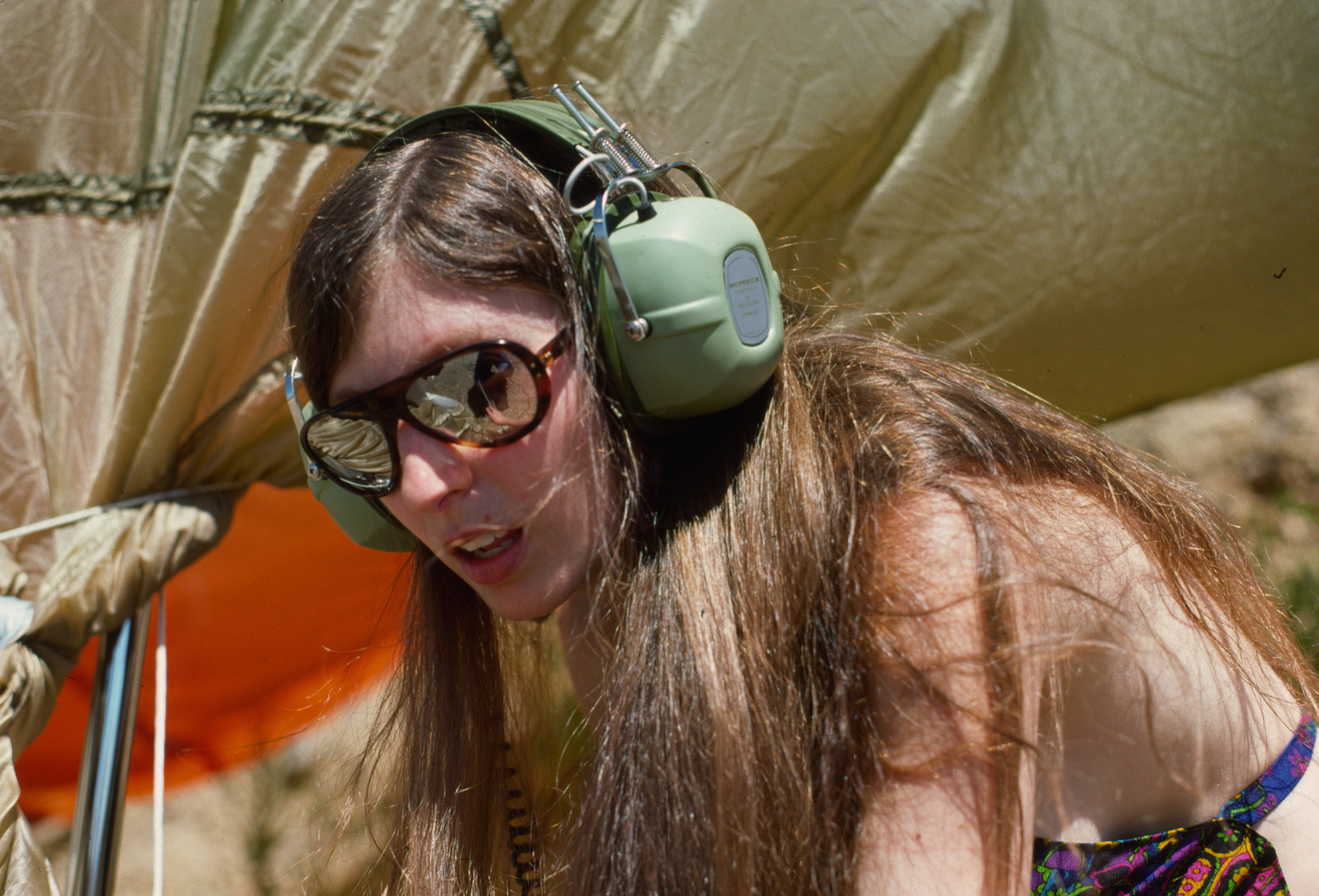 Maggi Payne at Angel Island in 1976 for David Behrman’s segment of Robert Ashley’s documentary ‘Music with Roots in the Aether’. Photo by Patricia-Kelley.