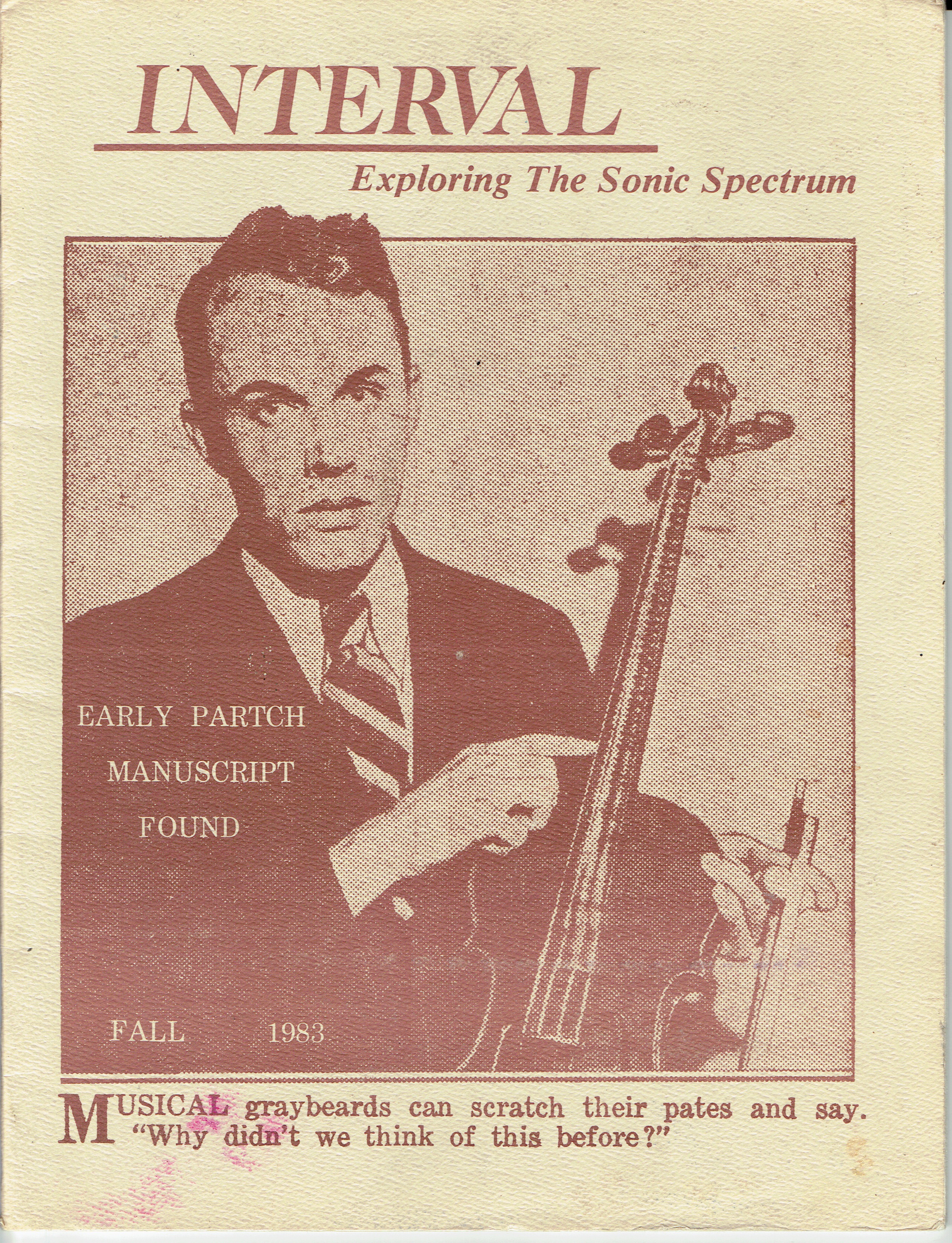 Harry Partch — 1932 - 
From unidentified newspaper article