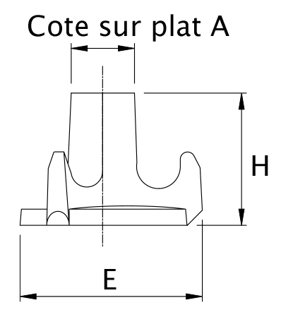 Ecrou moulé à 3 ailettes Ø 17