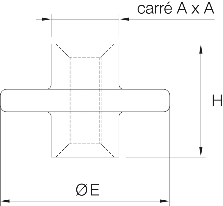 Ecrou carré à rondelle (pour coffrage Outinord)