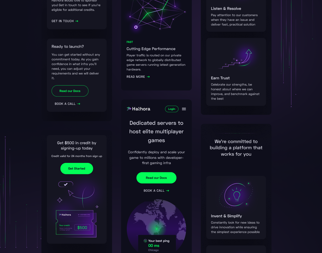 Creating a marketing site to present Hathora as the #1 cloud-based solution for multiplayer gaming