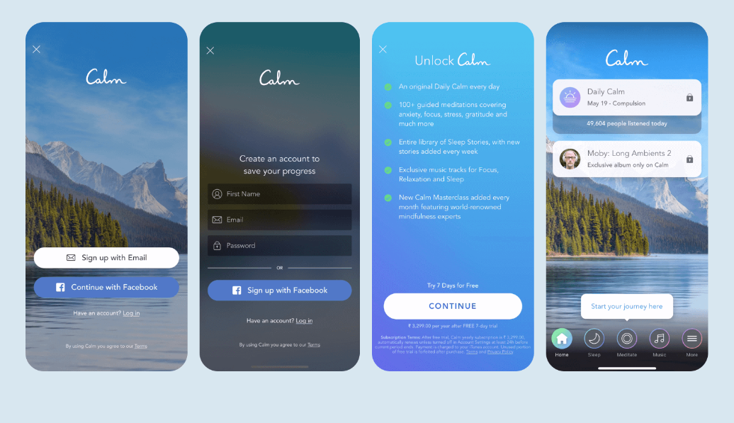 meditation app Calm 