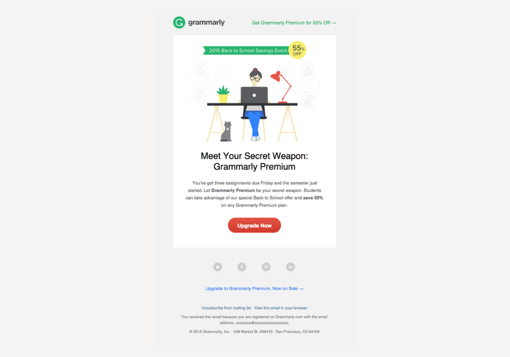 Grammarly: Promotional Offer Email