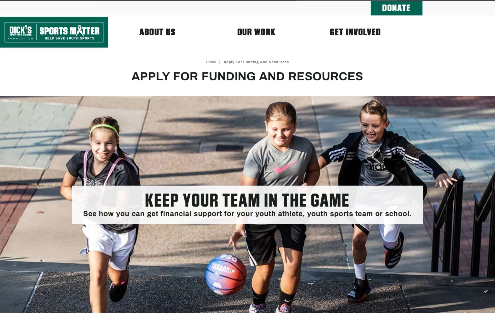 dicks sporting goods sports matter grant program for youth sports