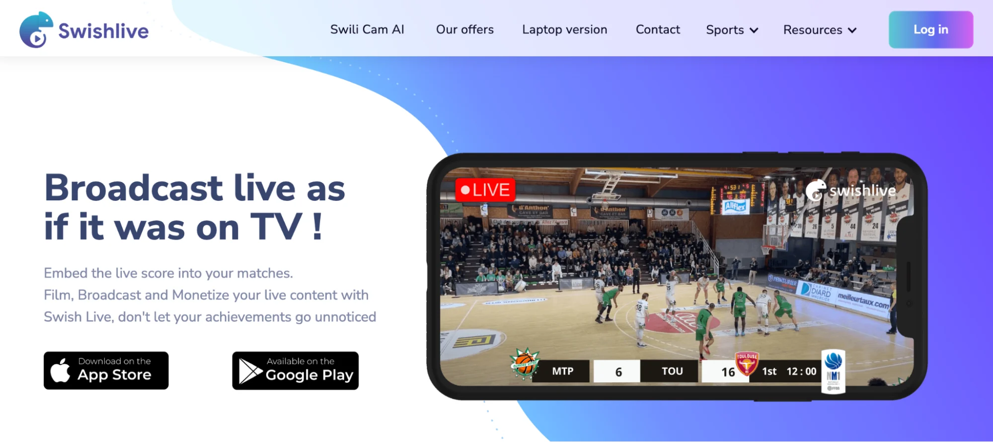 swishlive app for youth sports live streaming