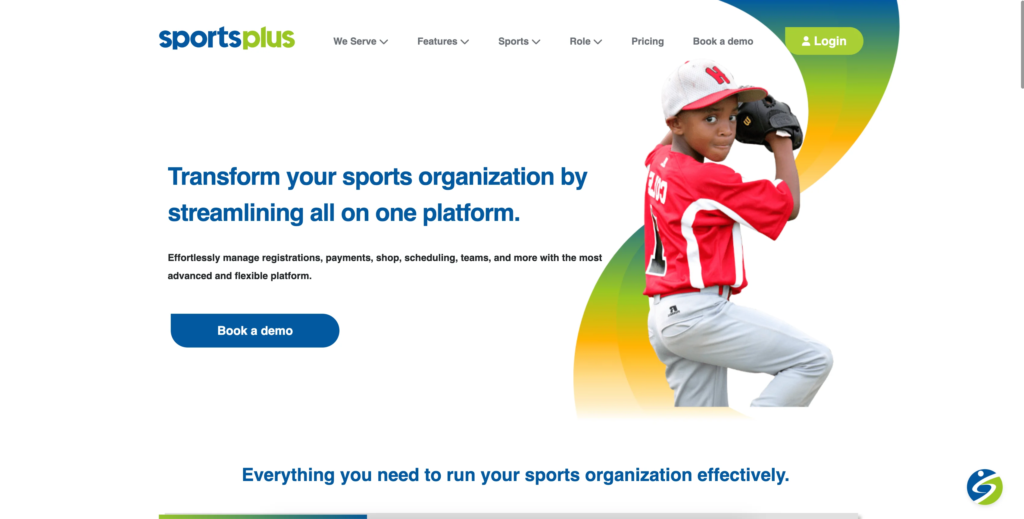 A screenshot of SportsPlus homepage