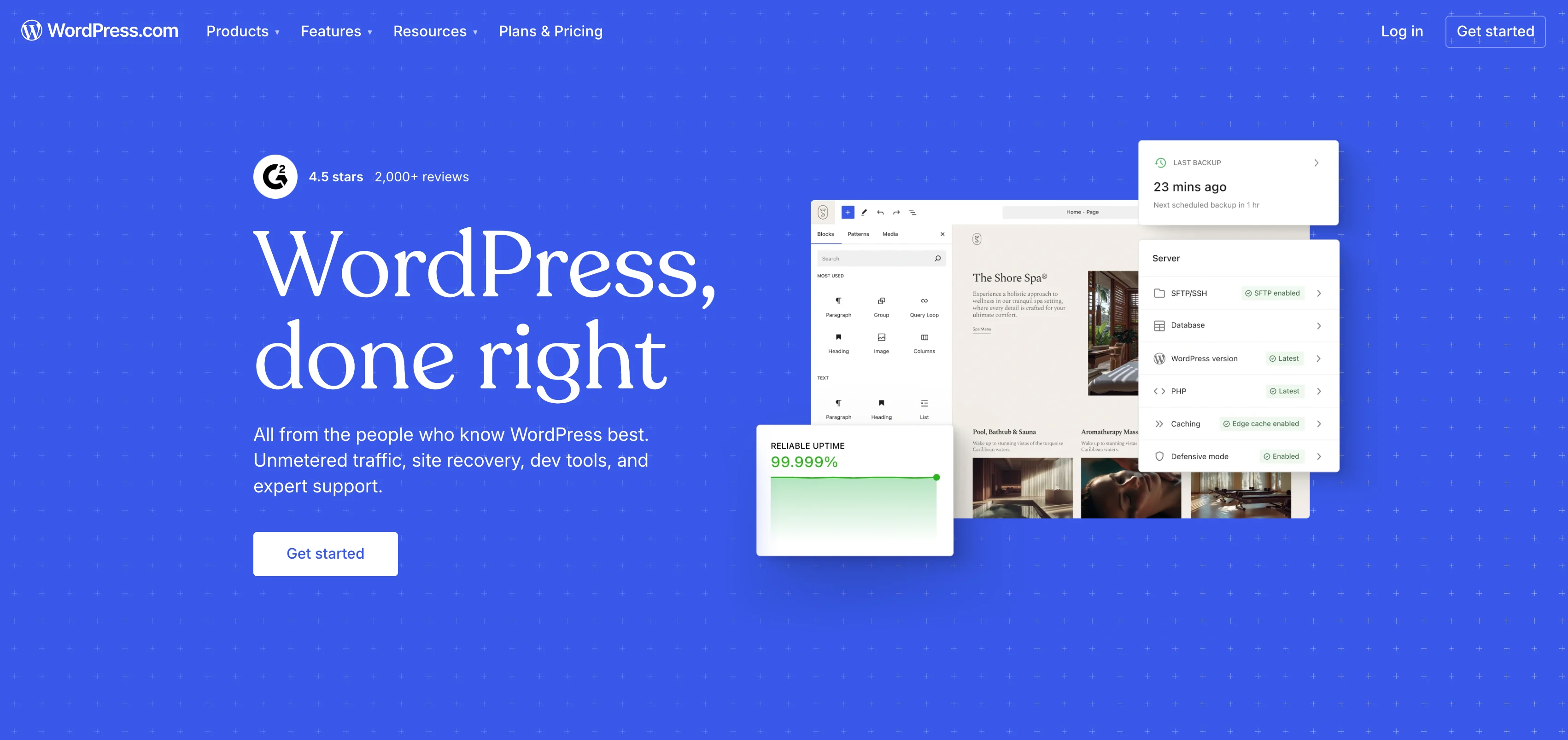 Screenshot of the WordPress homepage