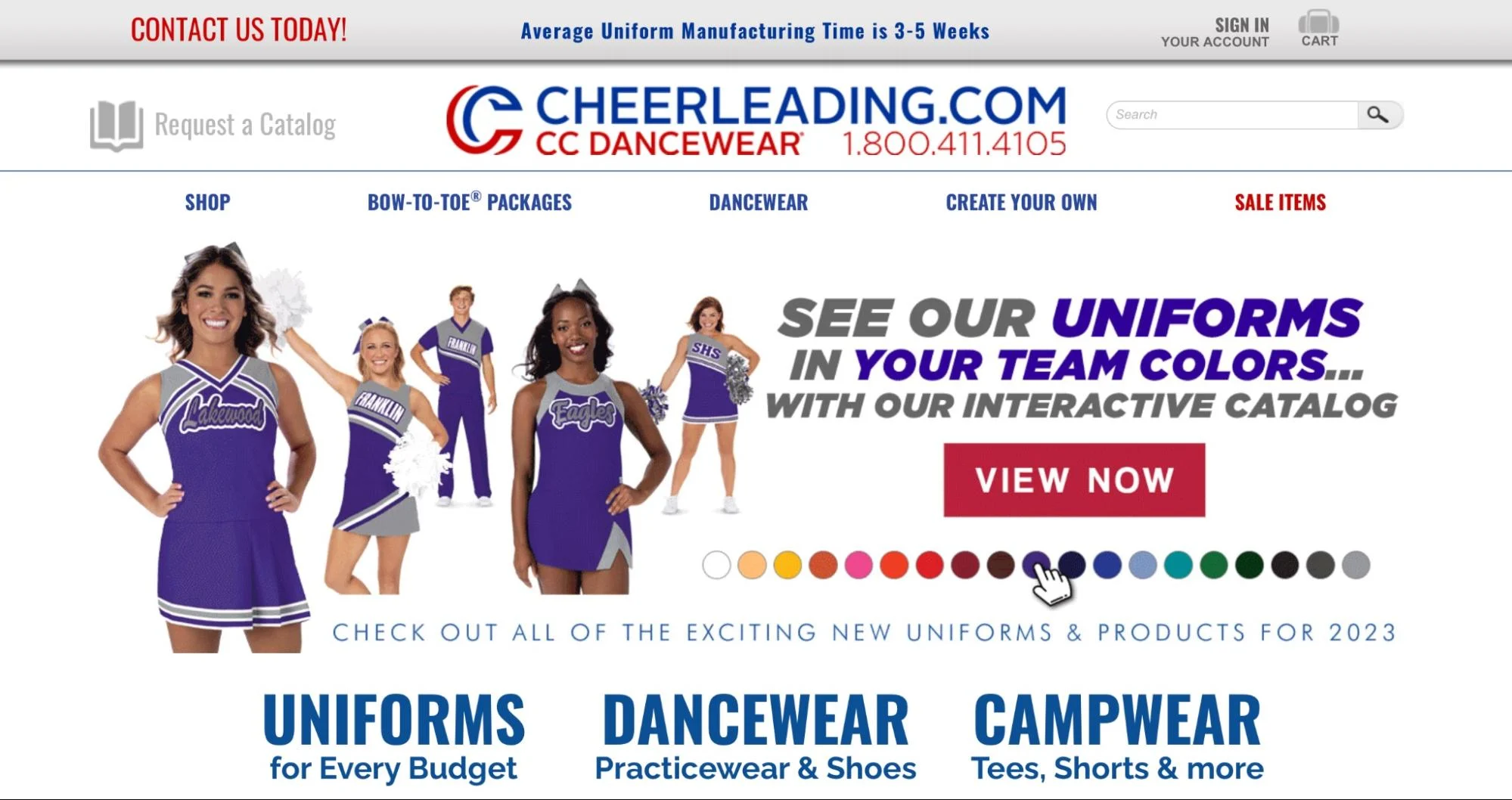 cheerleading uniforms available for online ordering
