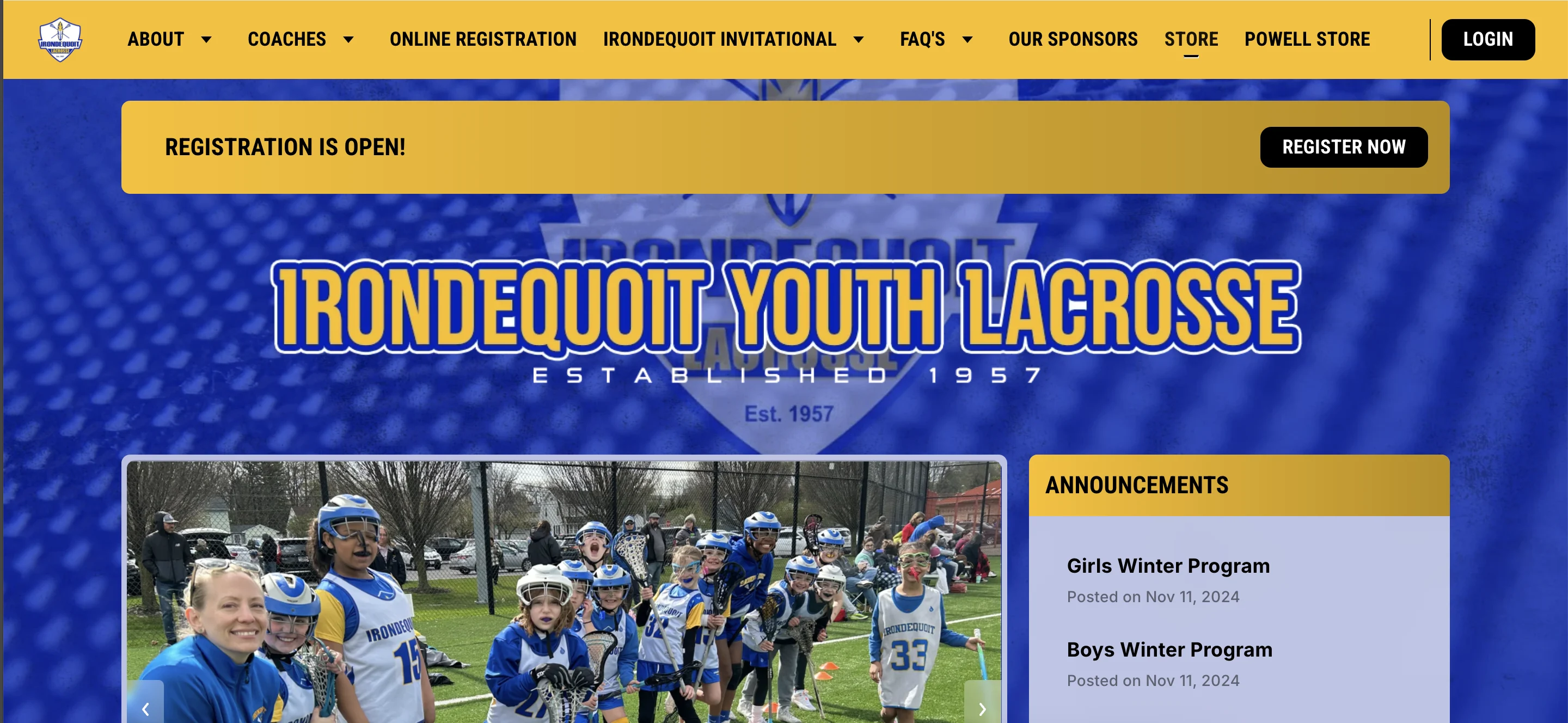 Irondequoit Youth Lacrosse homepage and online registration