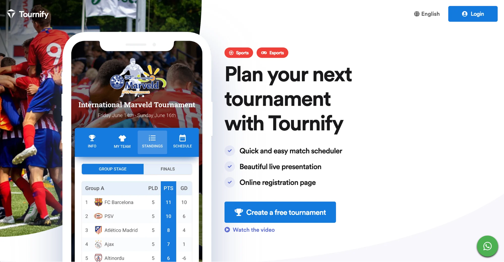tournify tournament registration software