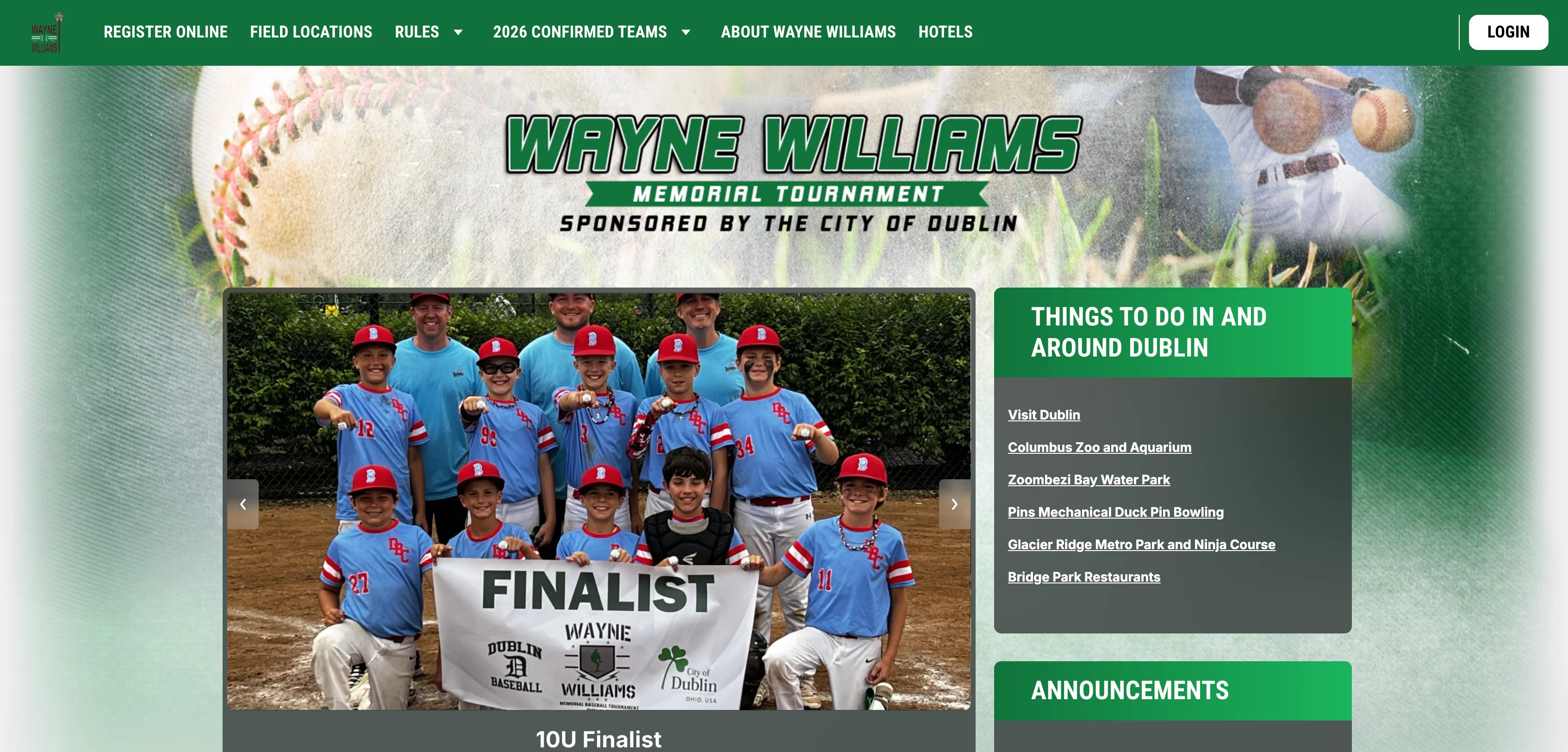 A screenshot of a baseball memorial tournament on Jersey Watch