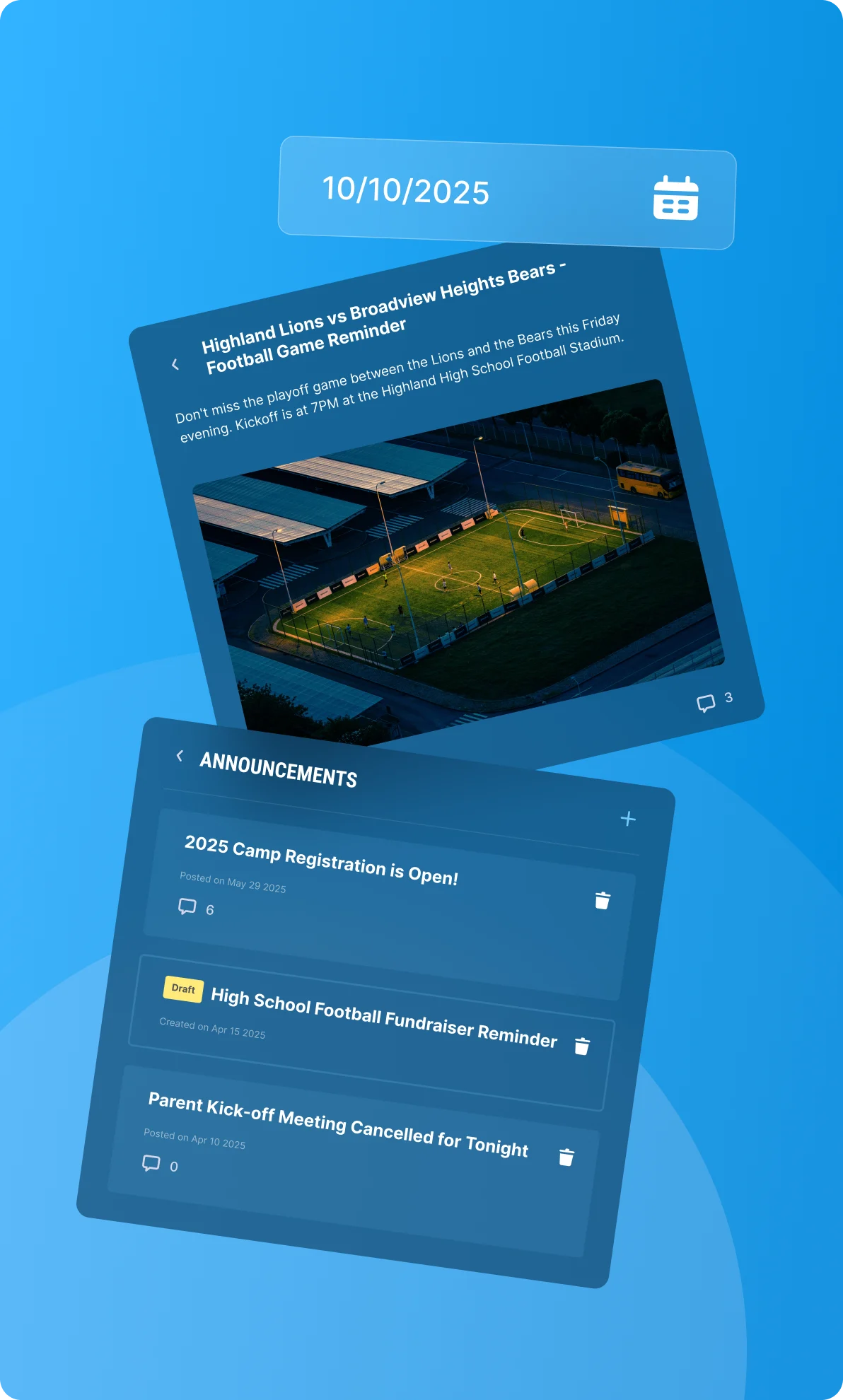 Keep players, coaches, and parents connected