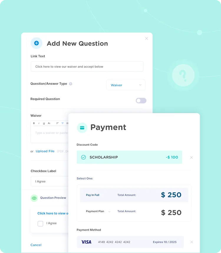 Create Registration Forms and Manage Club Payments