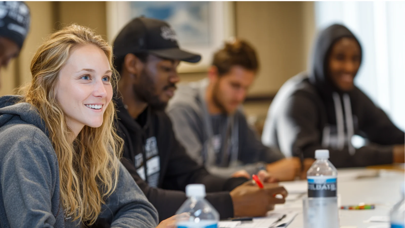 Youth sports coaches and volunteers as a club budgeting meeting