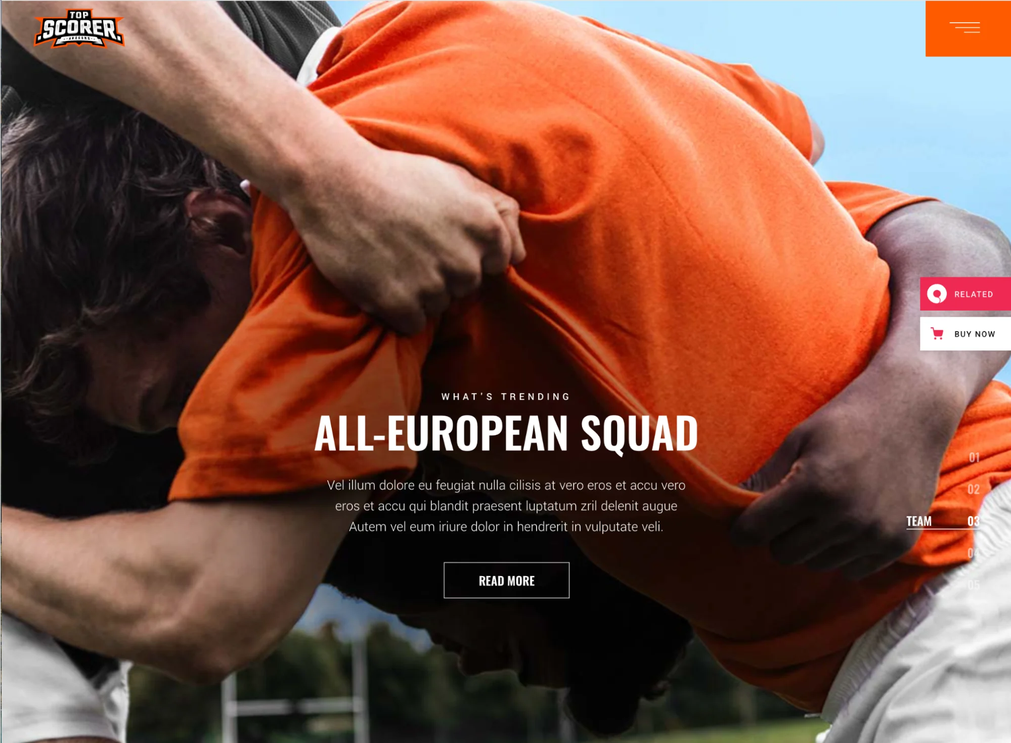 top scorer sports website theme