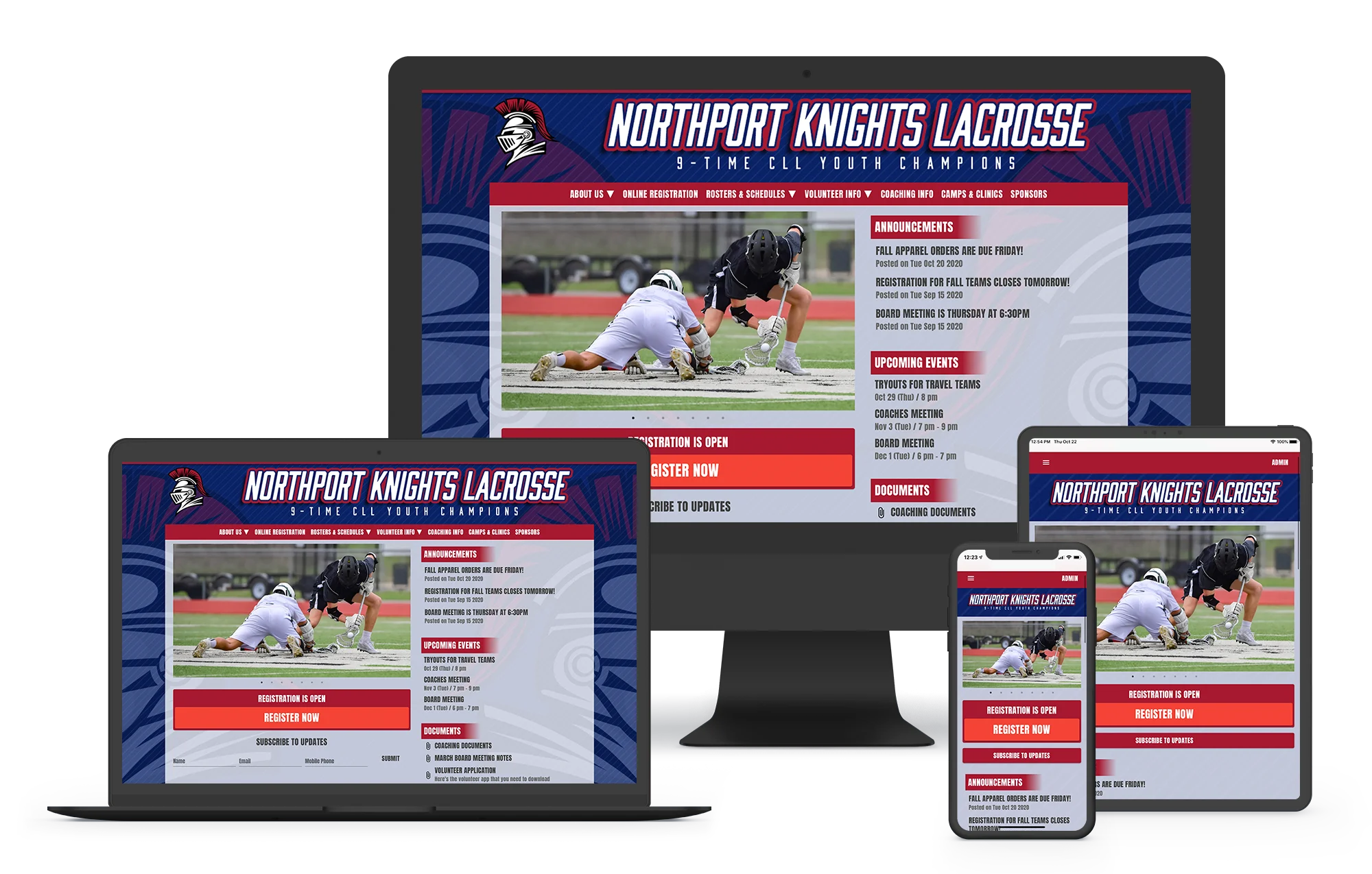 a lacrosse website builder for teams and leagues with online registration