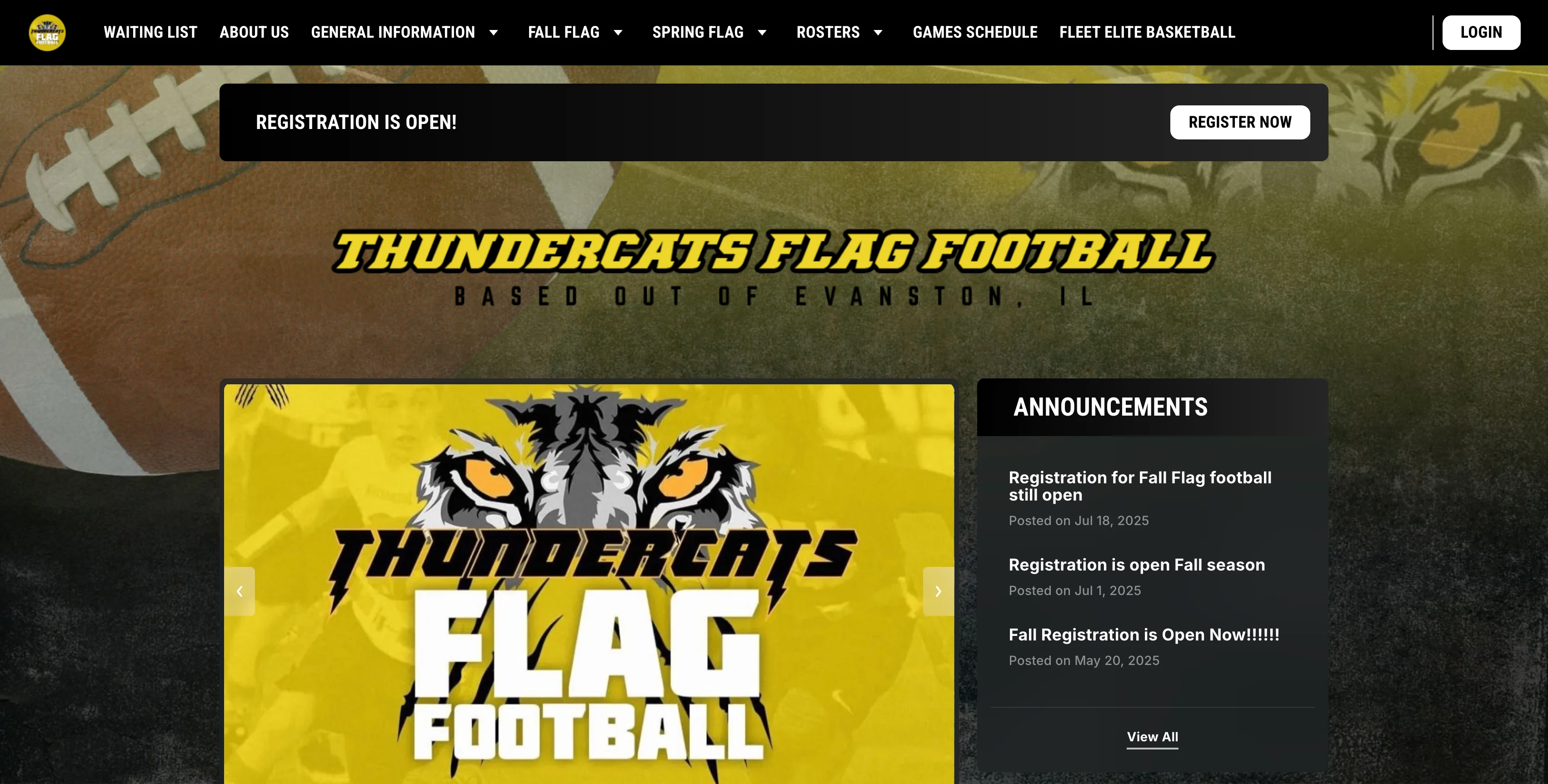The Thundercats Flag Football homepage