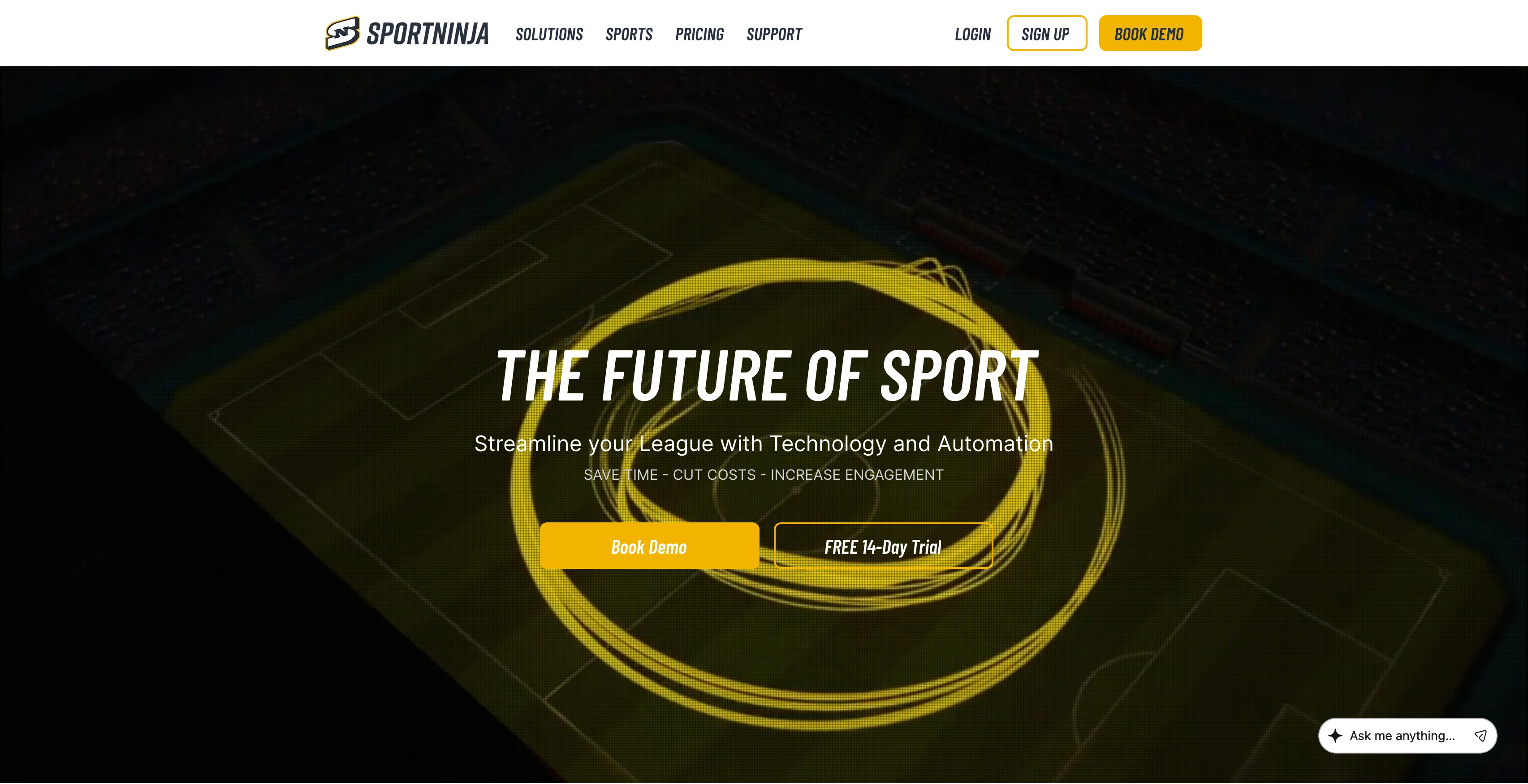 Screenshot of the SportNinja homepage