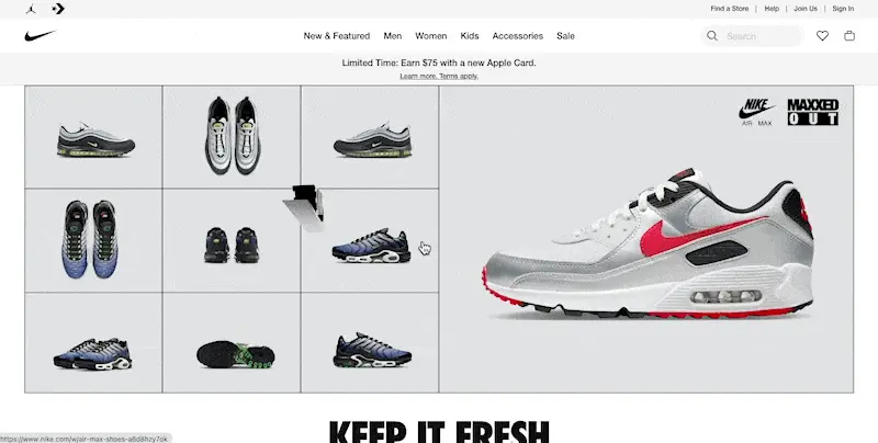nike's website