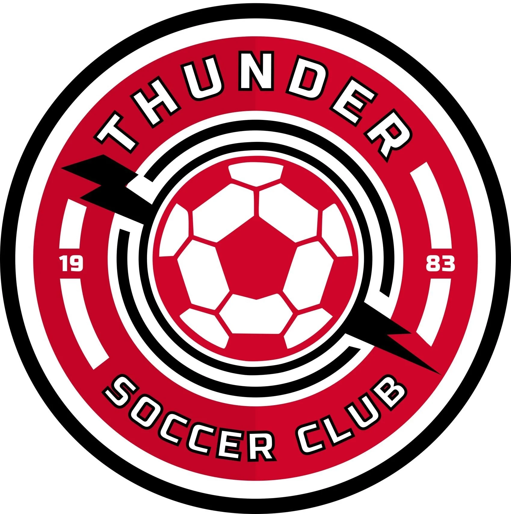 thunder soccer club logo is a great example of a youth sports logo