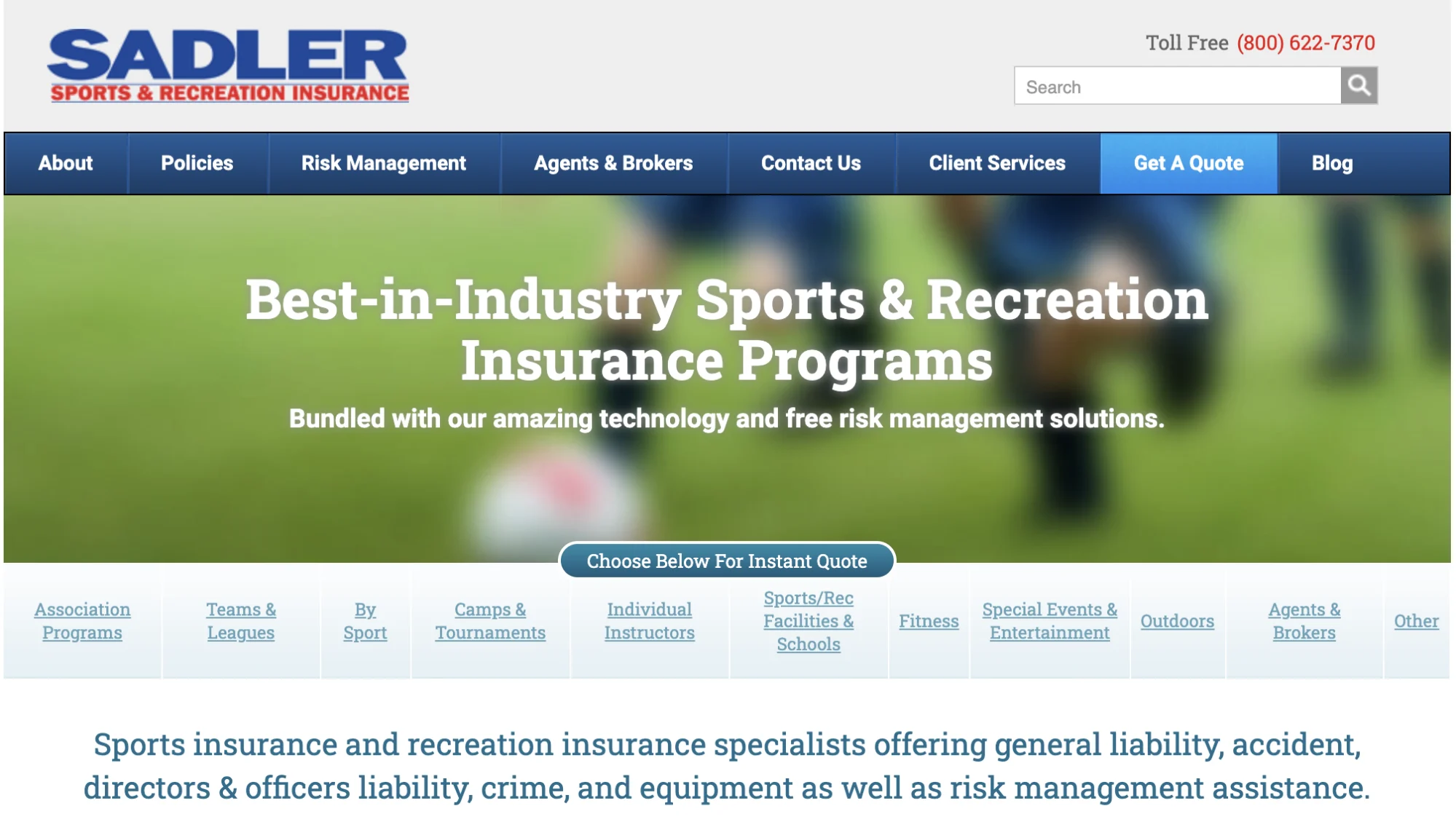 sadler youth sports and recreation insurance