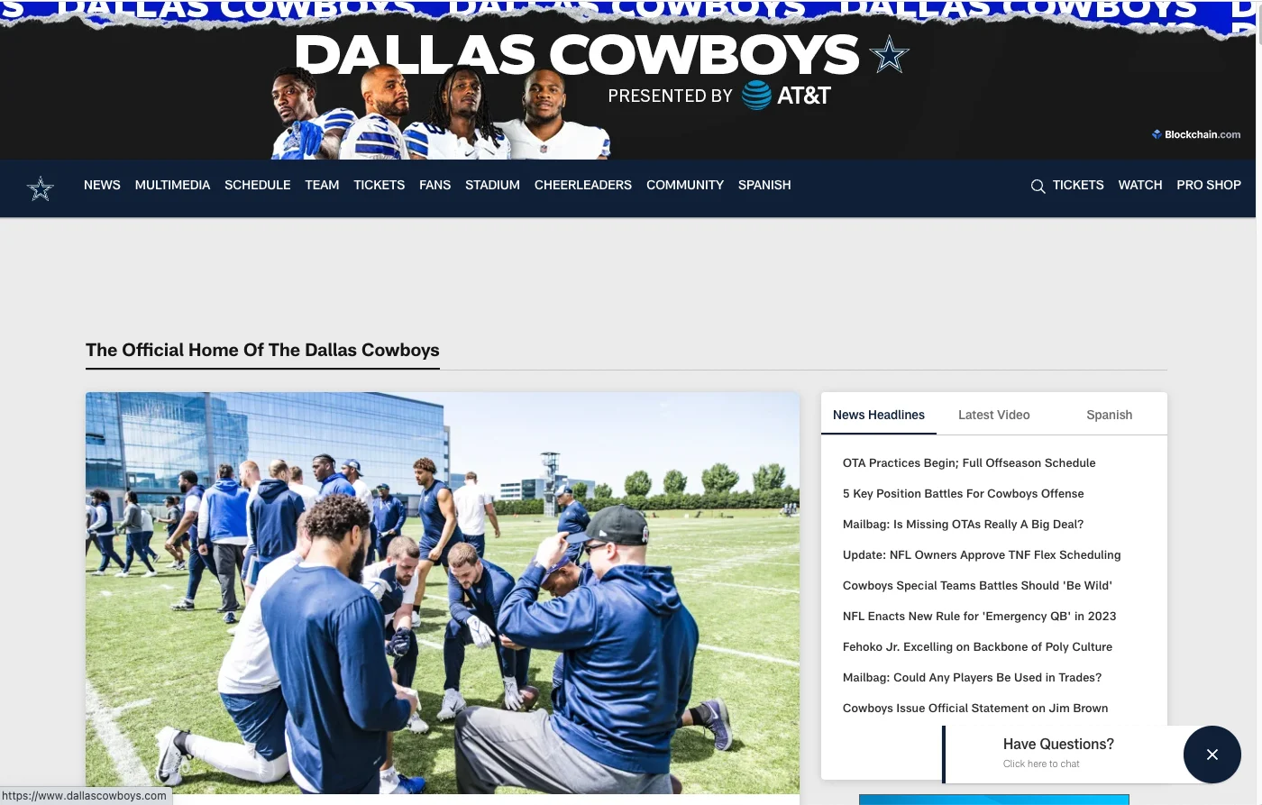 the dallas cowboys football website