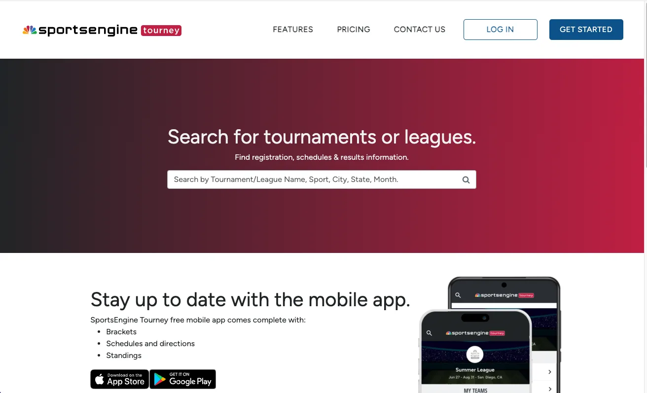 tourney machine registration software for tournaments