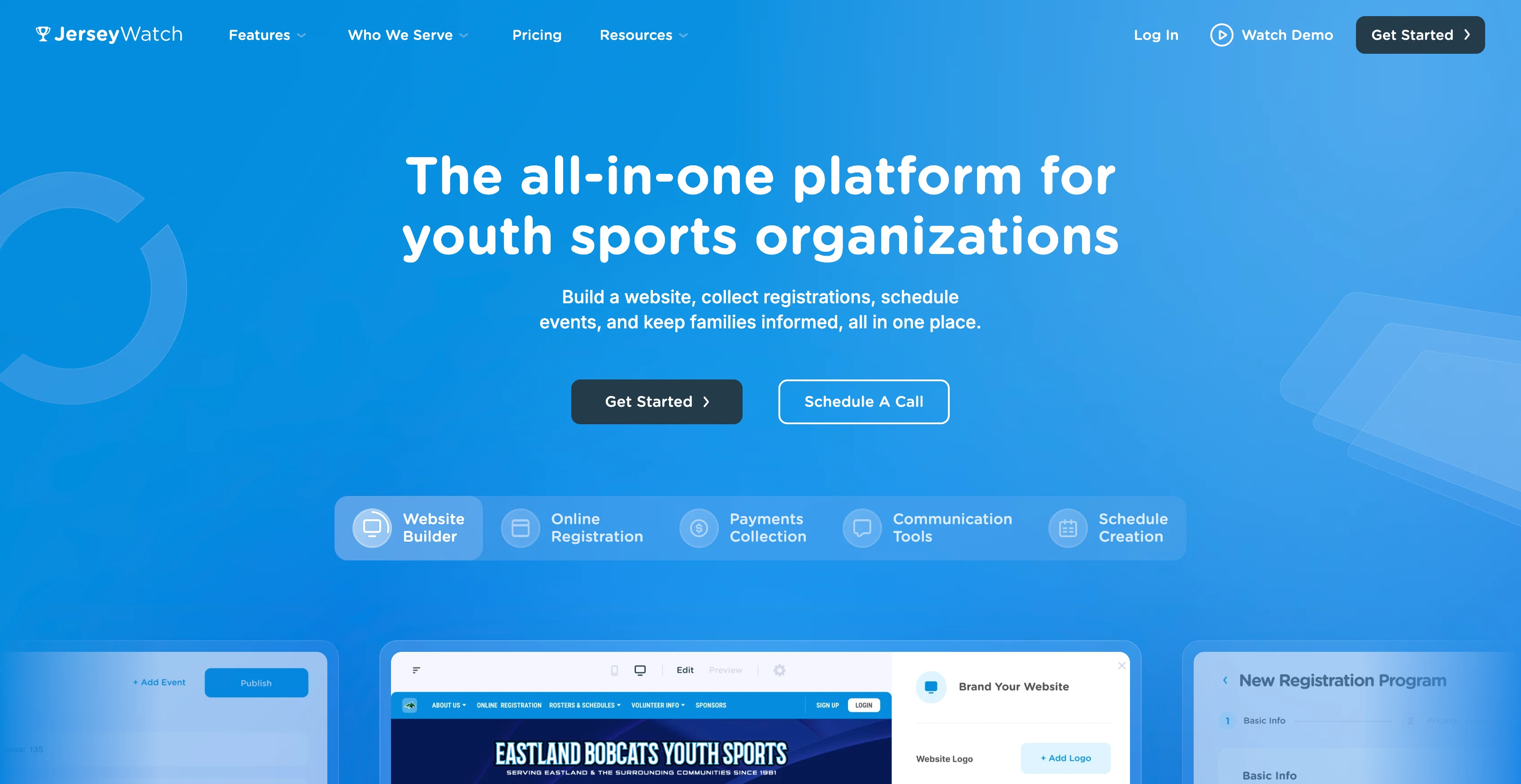 A screenshot of Jersey Watch's homepage