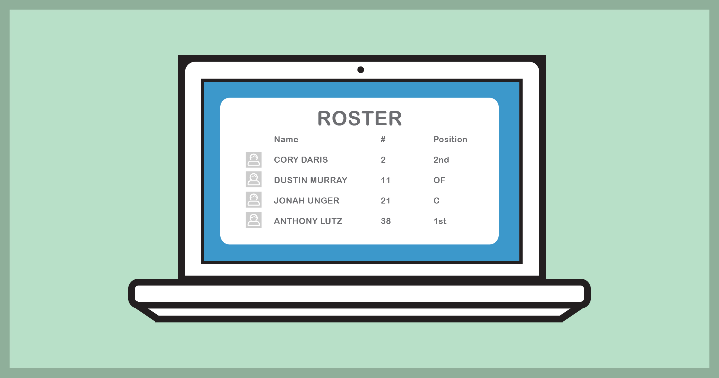 Baseball+Team+Roster+Template  Baseball lineup, Baseball card template,  Team names