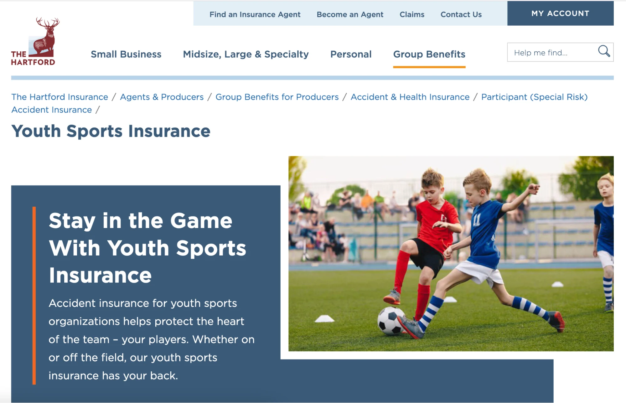 the hartford youth sports insurance