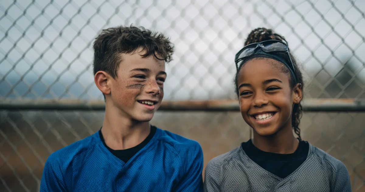 Youth sports athletes smiling at the camera