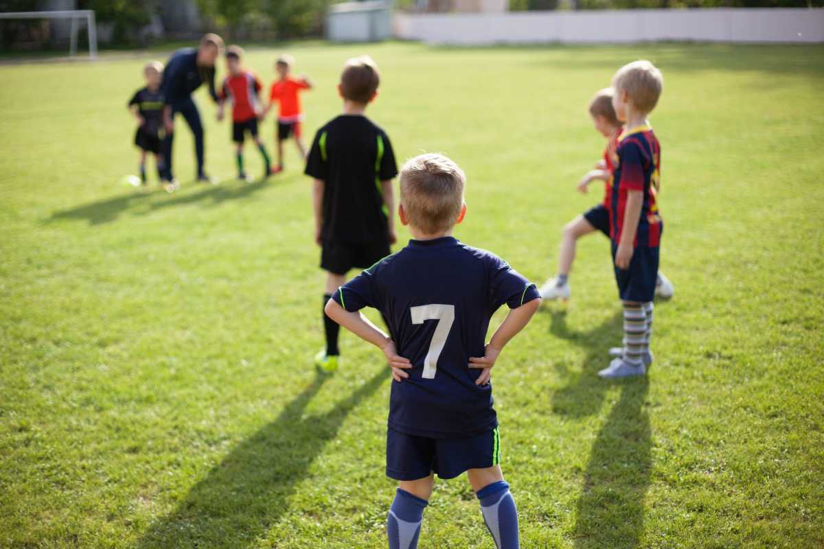 a youth soccer team at practice