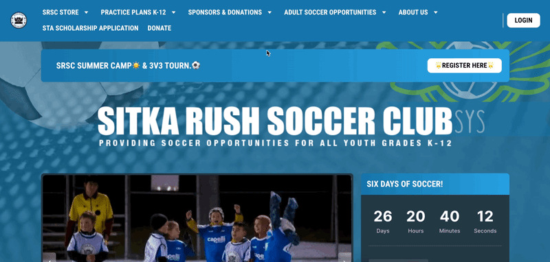 Sitka Rush Soccer Club Website