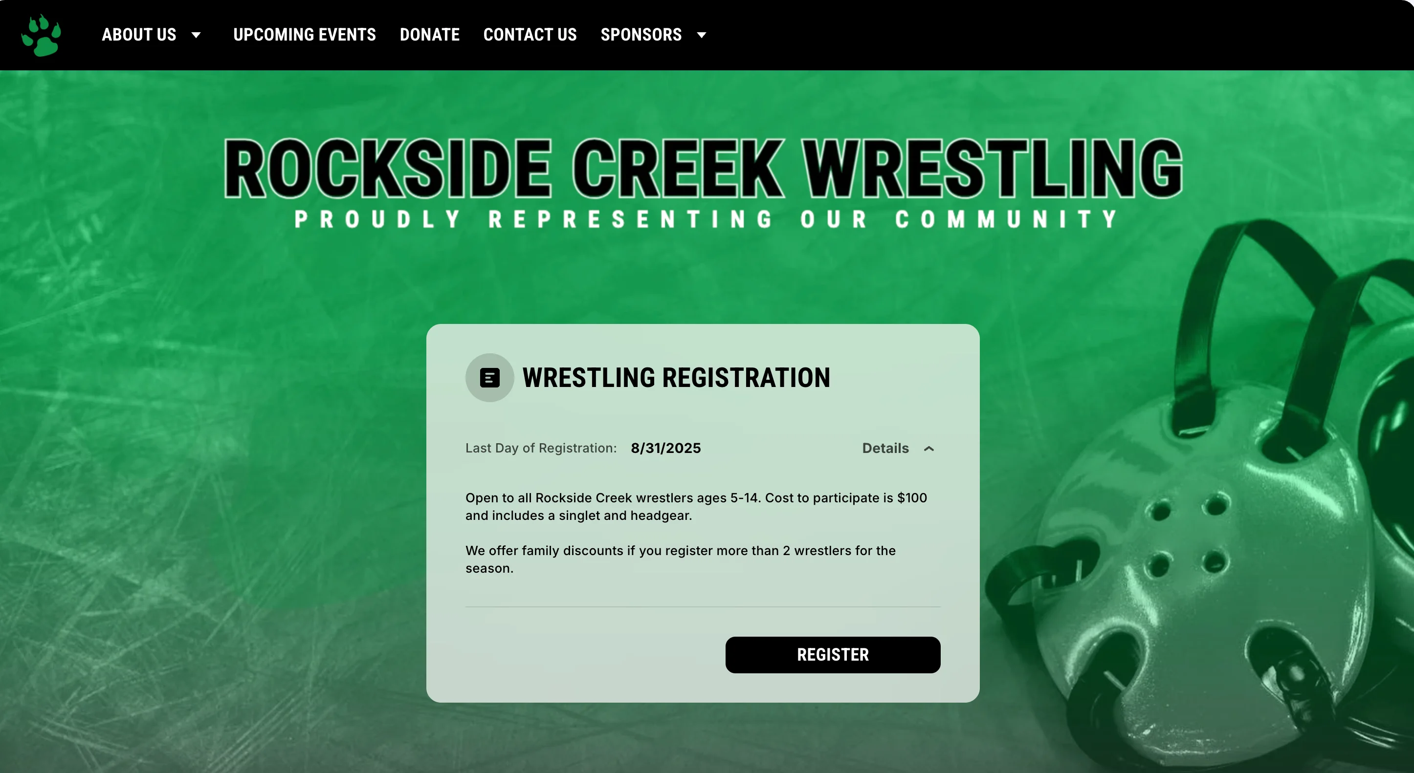 Wrestling registration software for club or high school wrestling