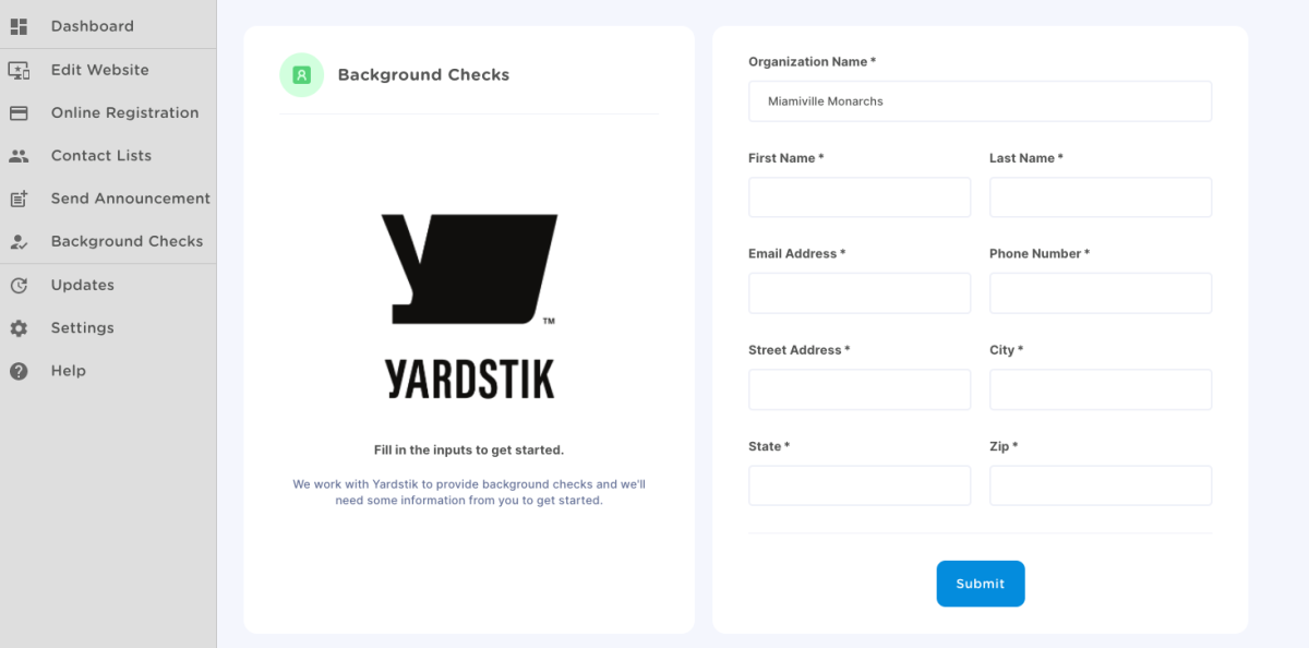 the yardstik integration in a jersey watch account
