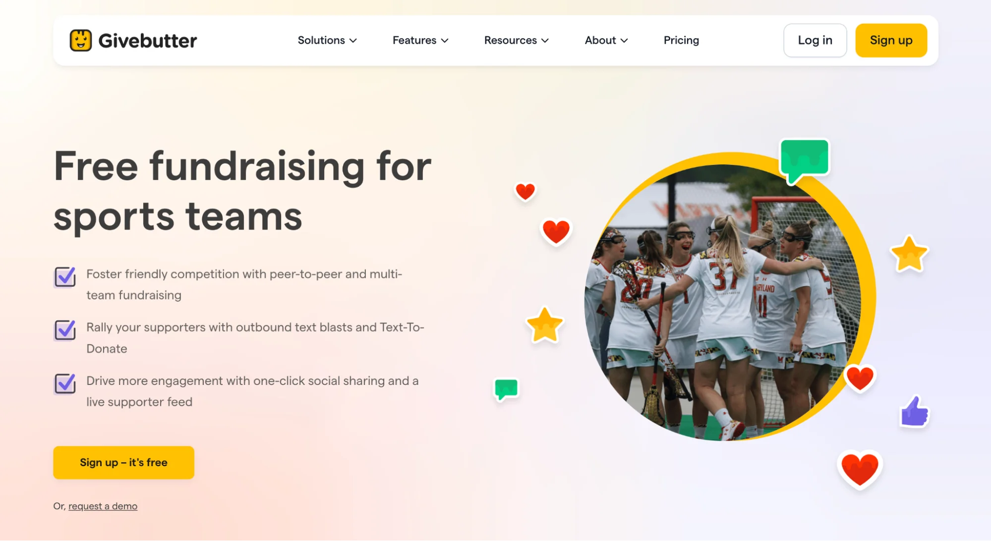 give butter sports team fundraising