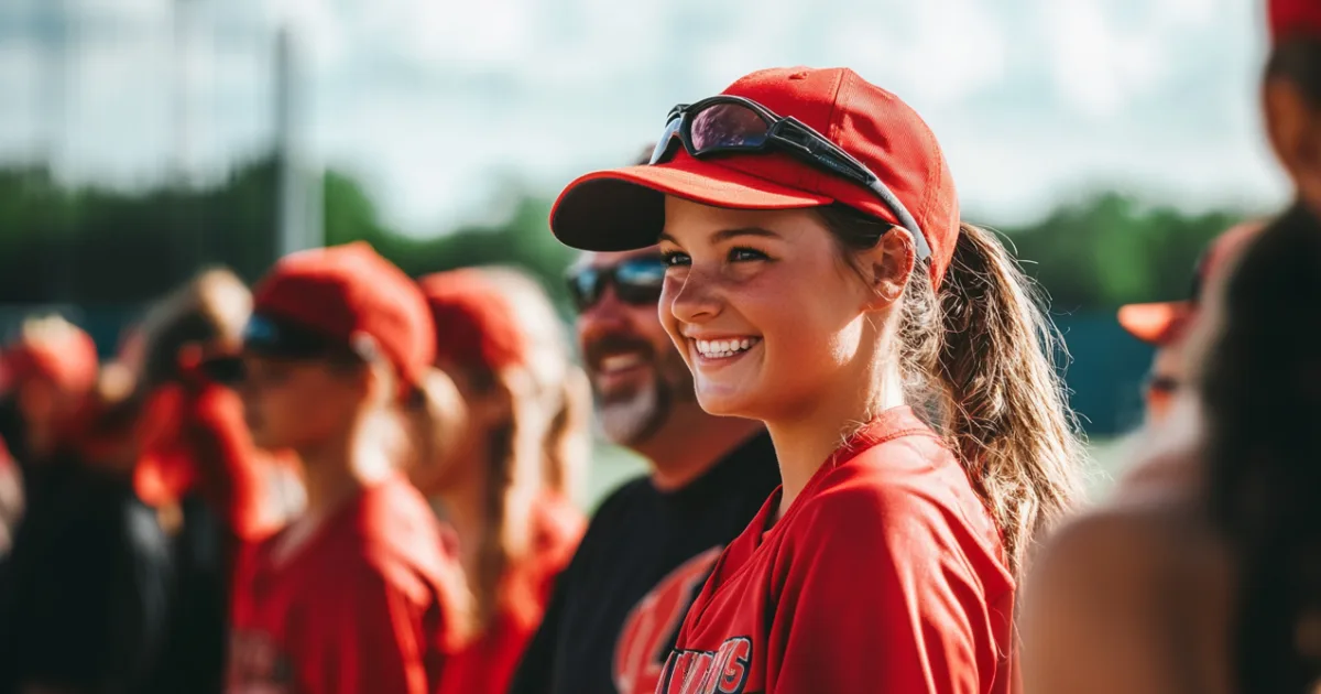 Youth softball player at a tournament