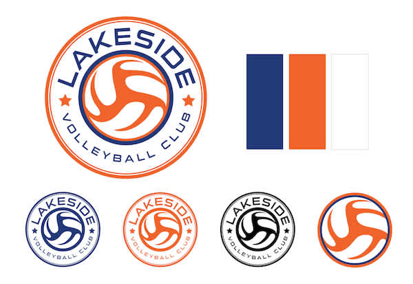 an example volleyball club logo and branding