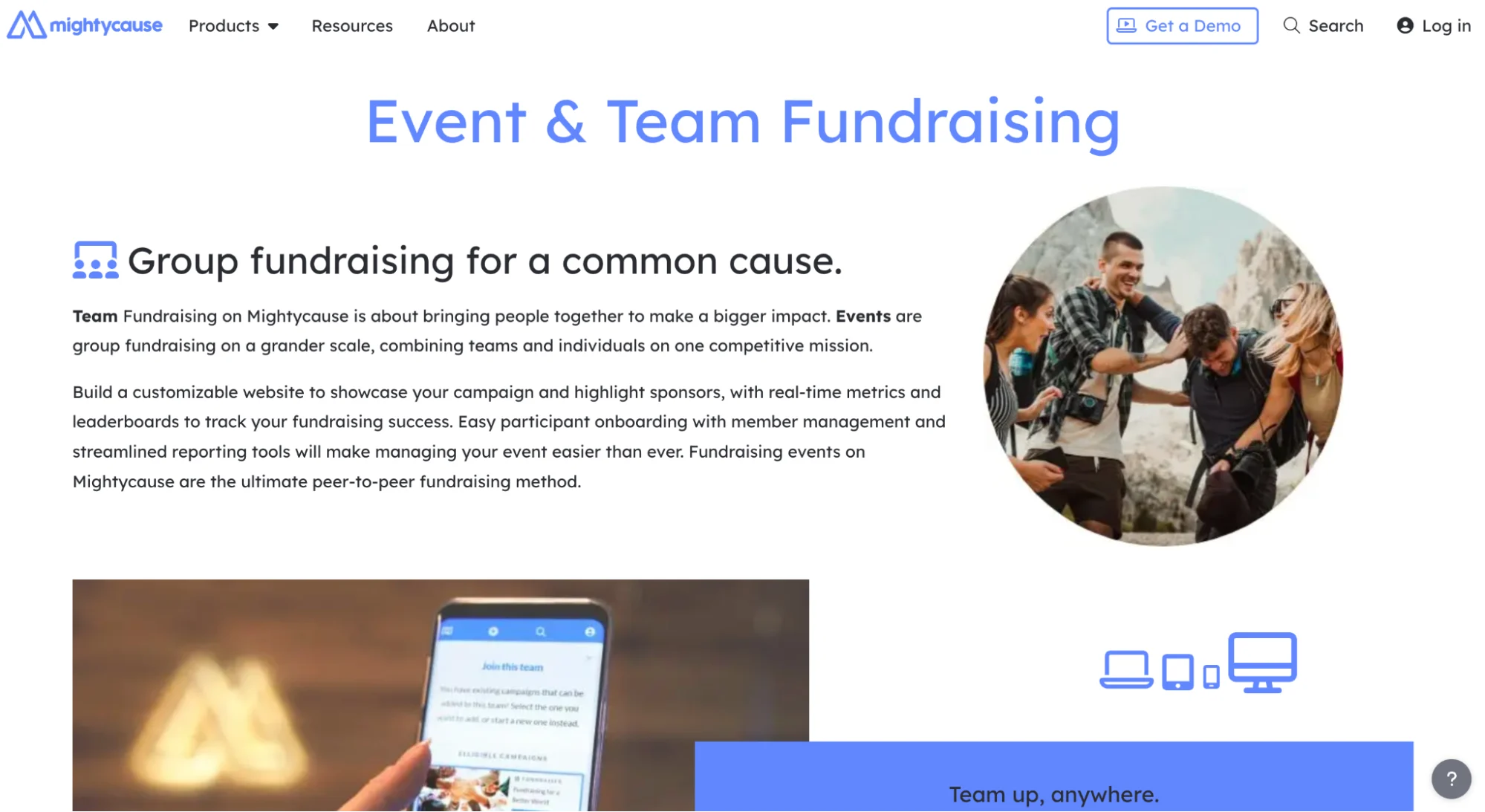 mightycause sports team fundraising