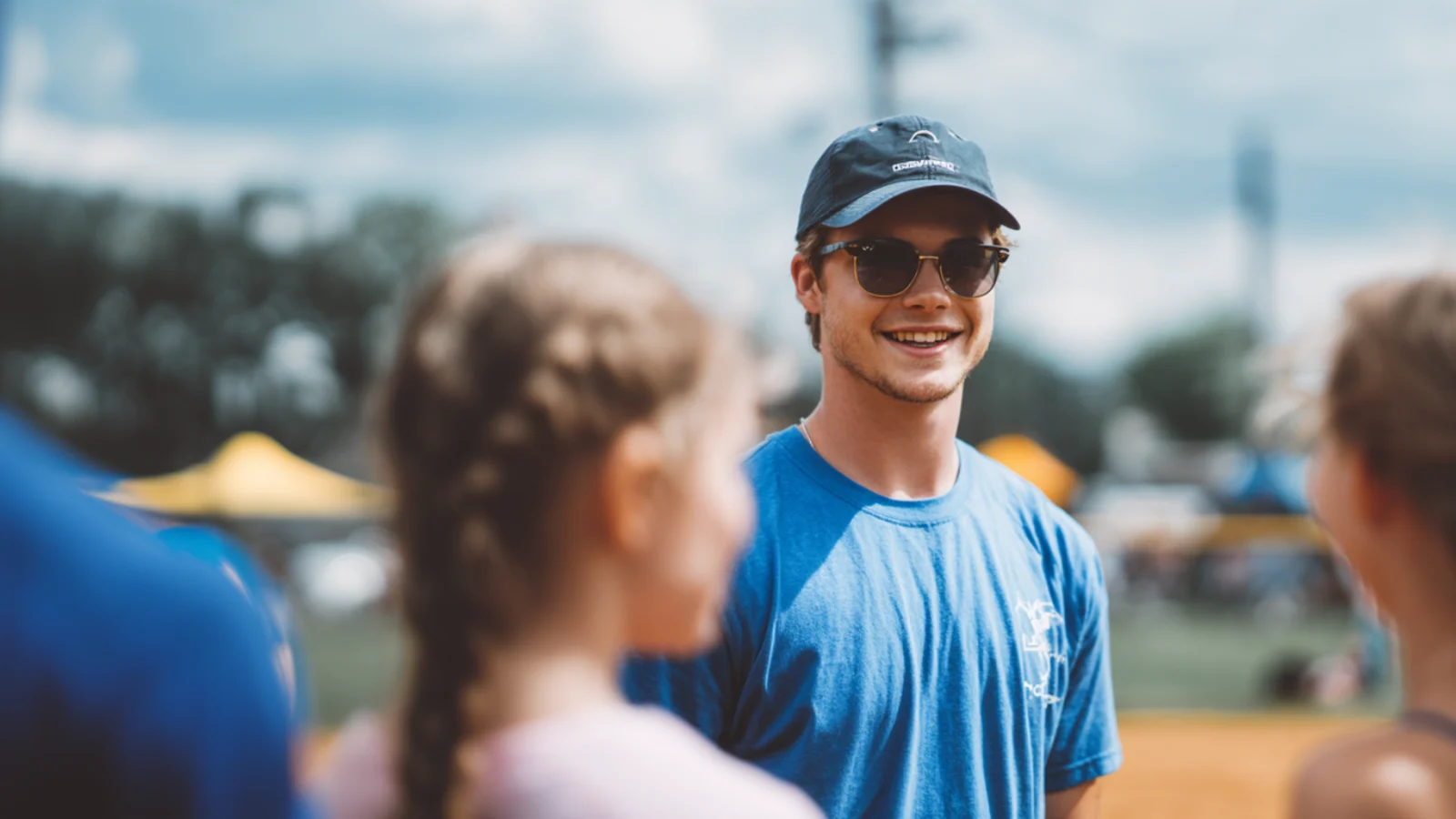 Youth sports volunteer at practice